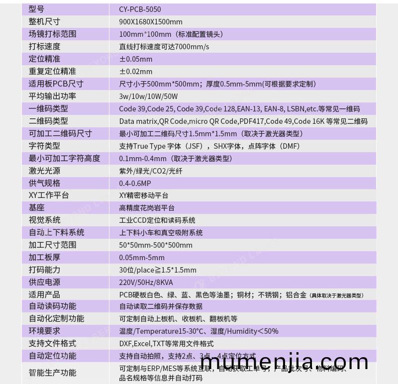 PCB激(ji)光(guang)打(da)碼機(ji)蓡數